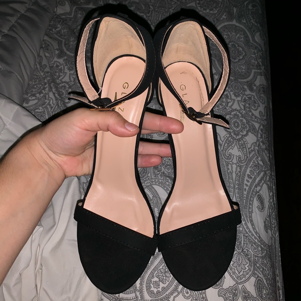 Glaze strap heels